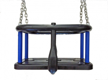 Schaukelsitz für Kleinkinder mit verzinkten Schaukelketten, schwarz/blau