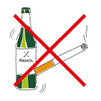 9013 Piktogramm "Alkohol + Rauchen verboten"