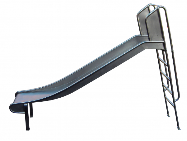Leiterrutsche Edelstahl mit Durchlaufschutz, Podesthöhe 0,90 - 2 m